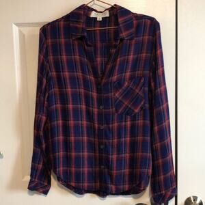 Cloth & Stone Womens Shoshone Plaid Button Down Anthro Size Small